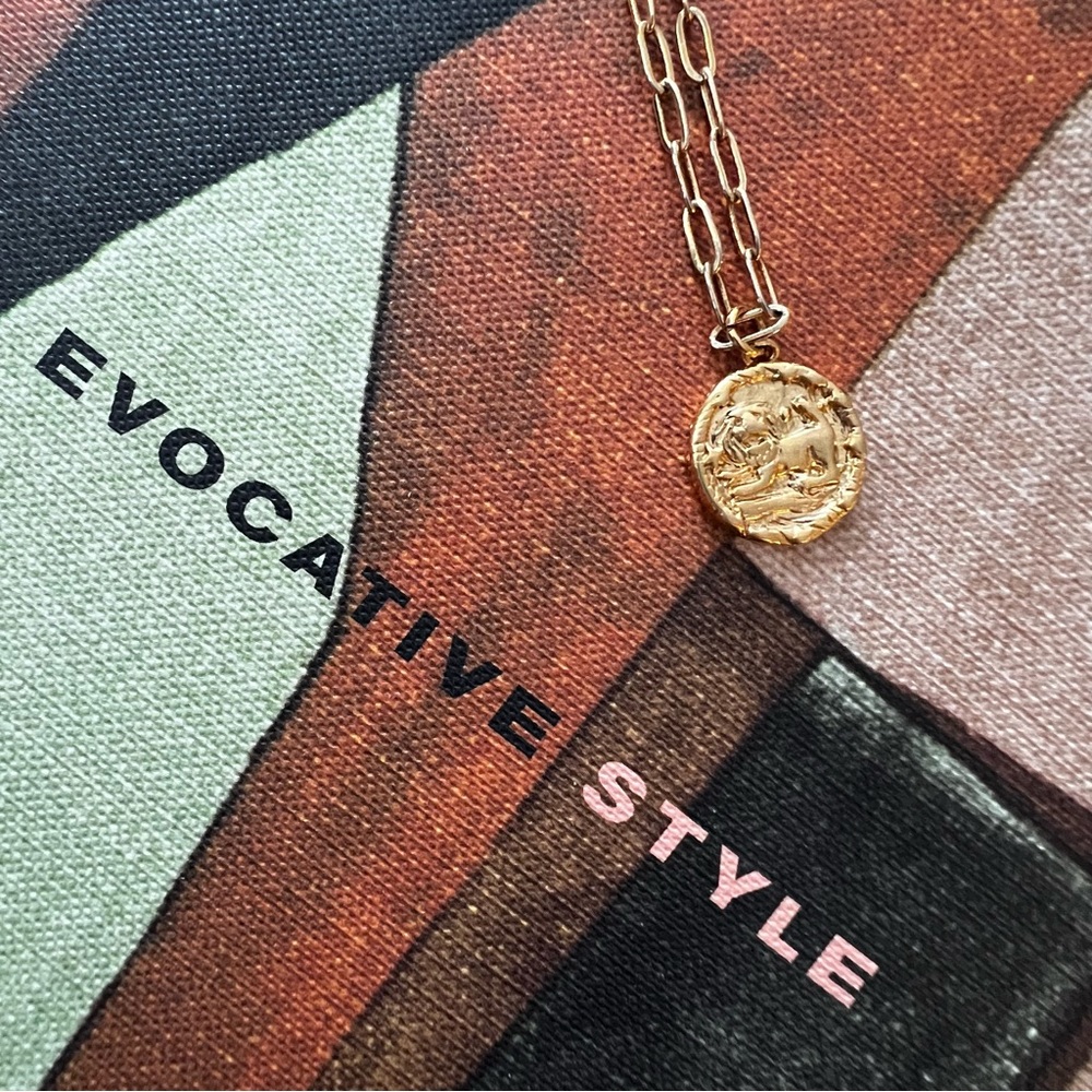 BEARFRUIT • Gold Leo Zodiac Constellation Coin Necklace